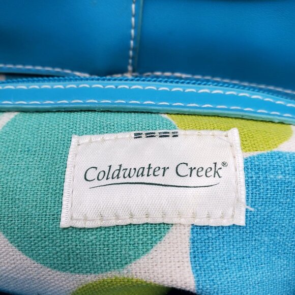 Coldwater Creek straw and blue leather handbag Coldwater Creek - Picture 6 of 8